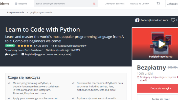 Darmowy kurs Python dla początkujących