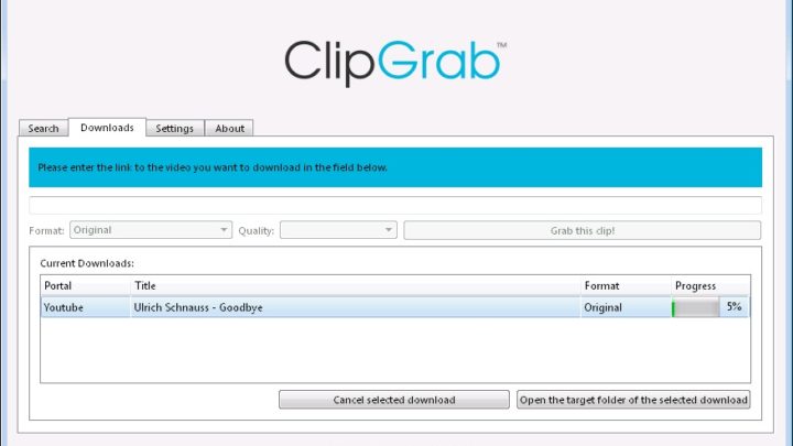 ClipGrab program do pobierania filmów