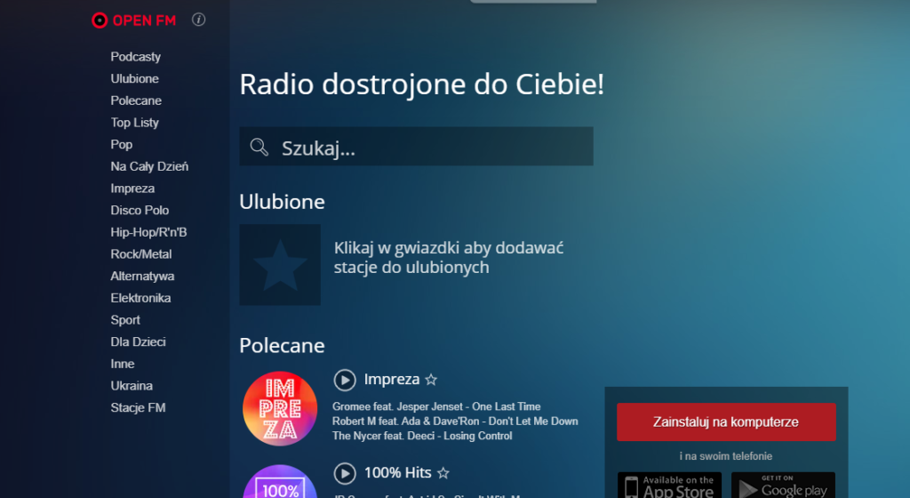 Mal Casa Desfavorable Open FM radio internetowe online i na komputer | Pliki.pl