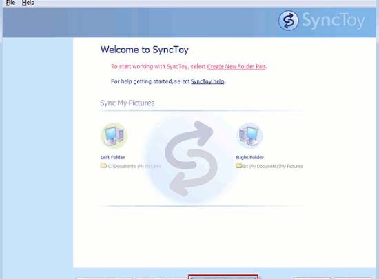 SyncToy program do synchronizacji plików