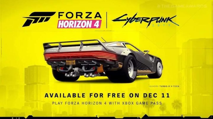 Samochód Cyberpunk 2077 do Forza Horizon 4 za darmo
